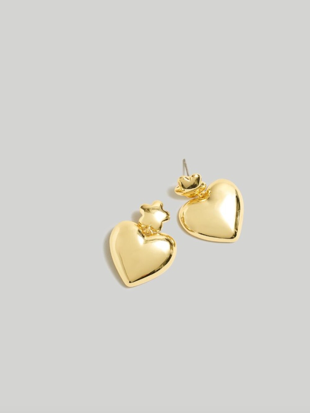 Madewell NWOT Puffy Heart Statement Earrings in Pale Gold